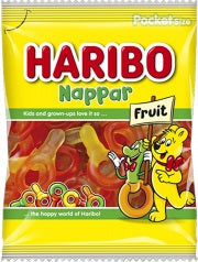 Haribo Nappar Frukt 24x80g.