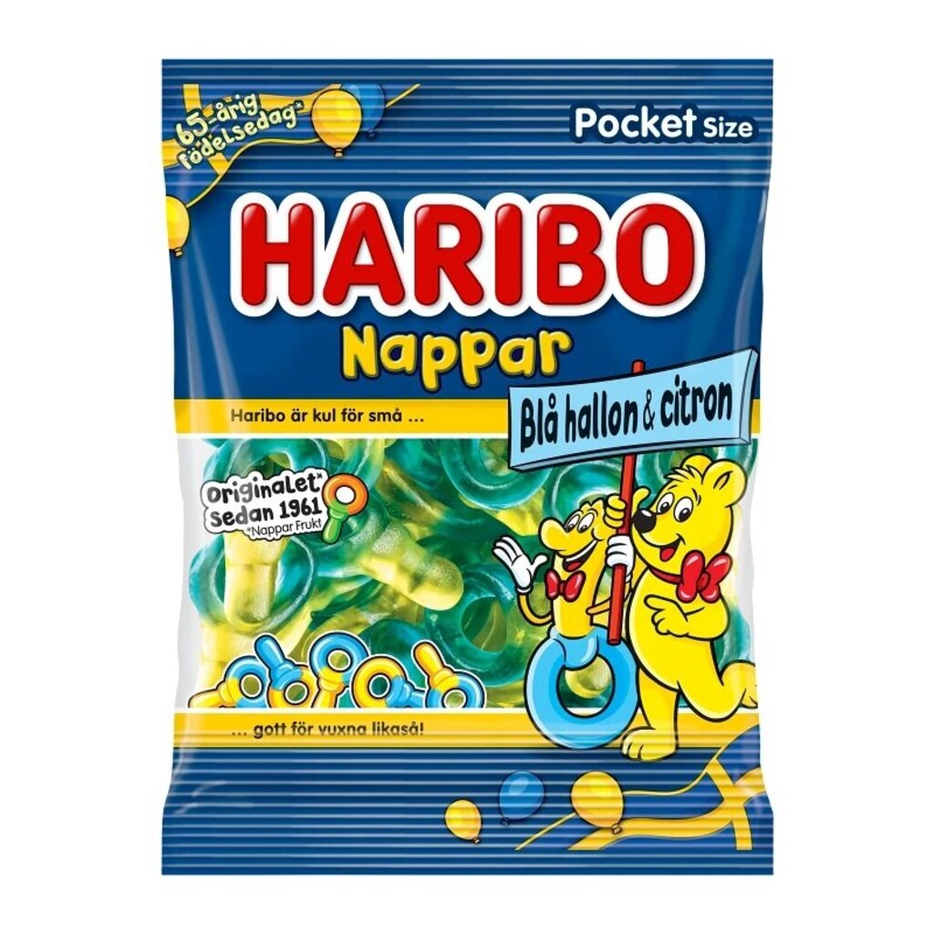 Haribo Nappar Hallon&Citron 80g.
