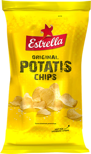 Estrella "Stor påse" Potatischips 16 X 275g.