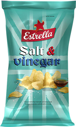 Estrella "Stor påse" Salt & Vinägerchips 18 X 275g.