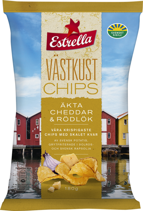 Estrella Västkustch Äkta Cheddar & Rödlök180g 10st