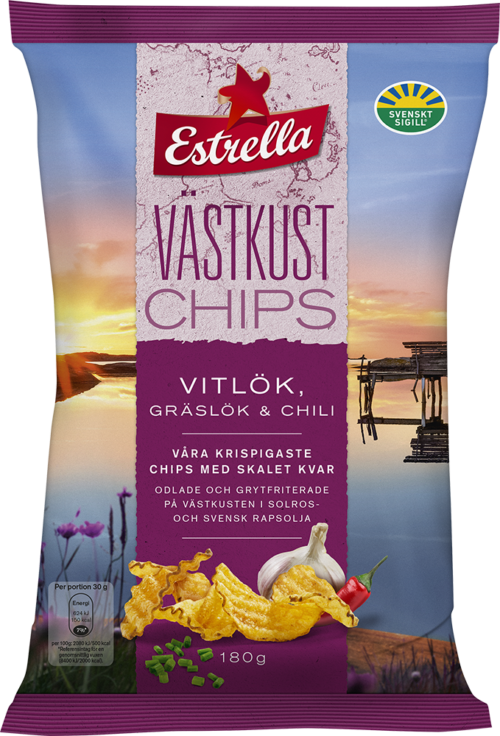 Estrella Västkust Vitlök Gräslök Chilli 180g 10st