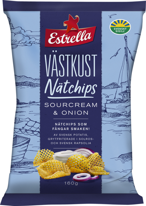 Estrella Västkustchips Nätchips SC&O 180g. 10st.