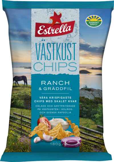 Estrella Västkustchips Ranch & Gräddfil 180g 10st