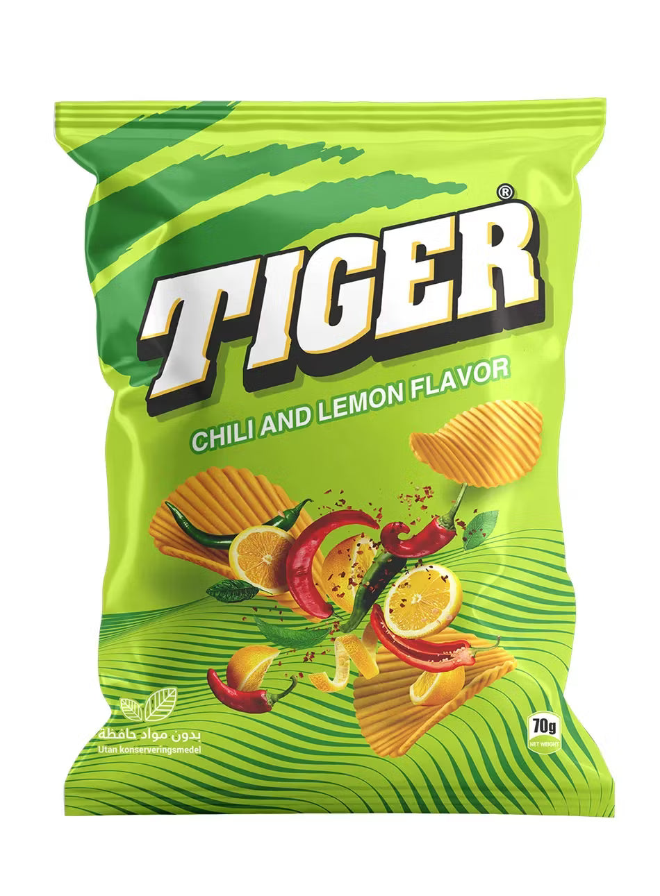 Tiger Chips Chili/Lemon 12x70g