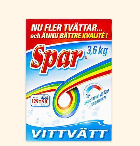 Spar Vittvätt Tvättmedel 3x3,6Kg Kampanj!