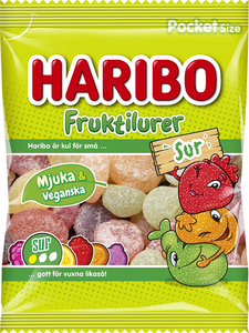 Haribo Fruktilurer Sur 24x75g.