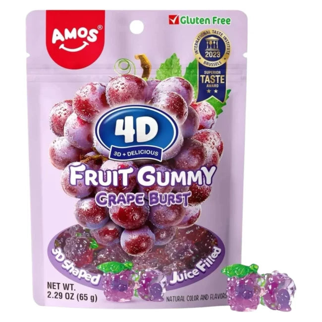 Amos 4D Fruit Gummy Grape 24x65g