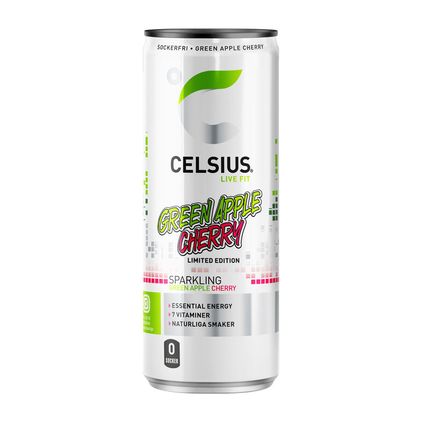 Celsius Green Apple Cherry 24X355ml