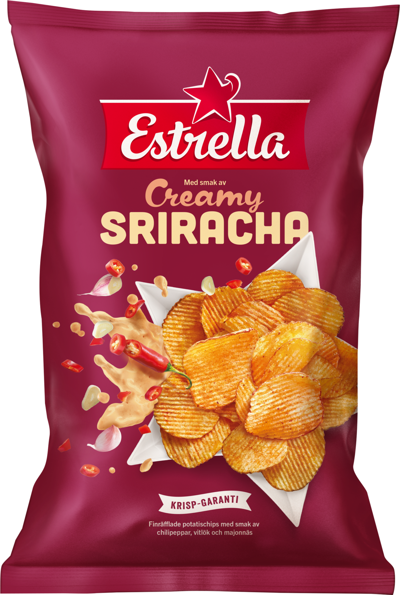 Estrella "Stor påse" Creamy Sriracha 18 X 275g.