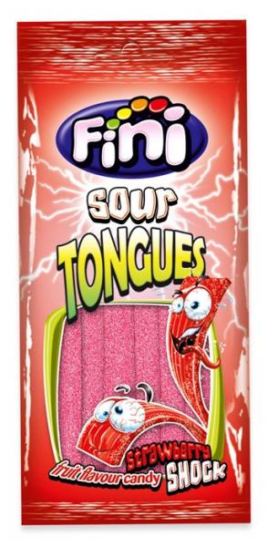 Fini Sour Tongues Strawberry Halal 75g. 12st.