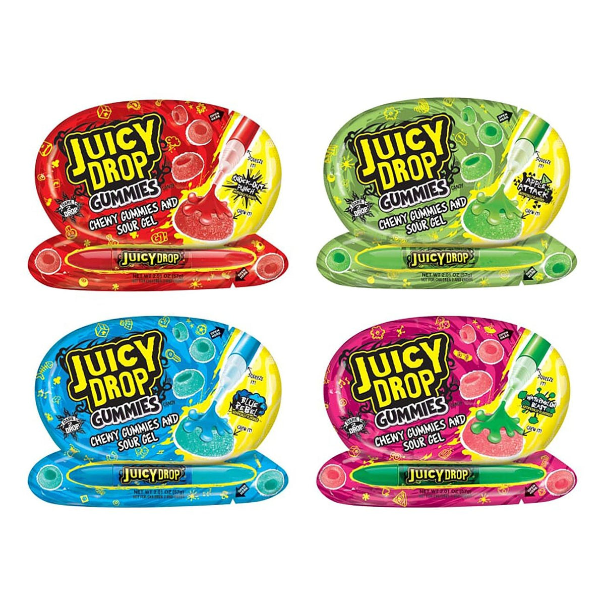 Juicy Drop Gummies Xtreme Sour 12x57g.