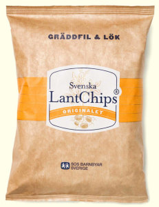 Lantchips Gräddfil & Lök 10 X 200g.