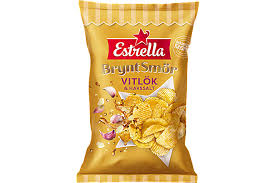 Estrella "Stor påse" Brynt Smör, Vitlök & Havssalt 18 X 275g.