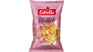 Estrella "Stor påse" Karamelliserad Rödlök Chips 18 X 275g.