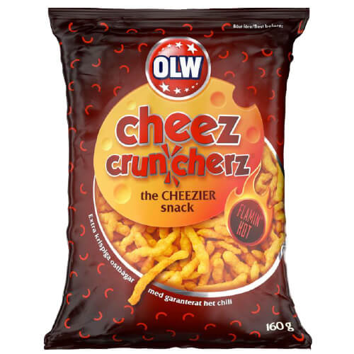 OLW Cheez Crunchers Hot 28X160g.