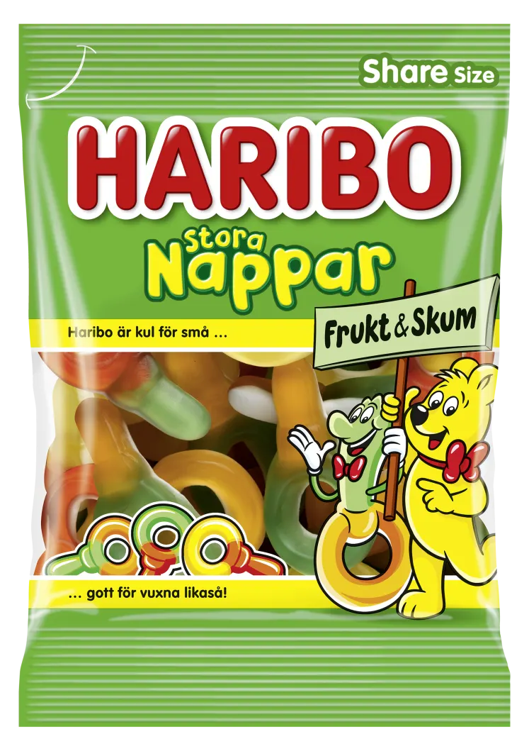 Haribo Stora Nappar Frukt Sur 12x150g