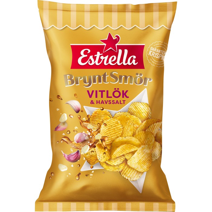 Estrella Brynt Smör, Vitlök & Havssalt 21 X 175g.