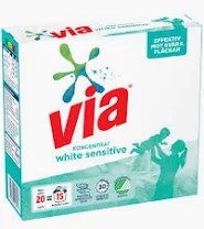 Via Tvättmedel Sensitive White 10x750g