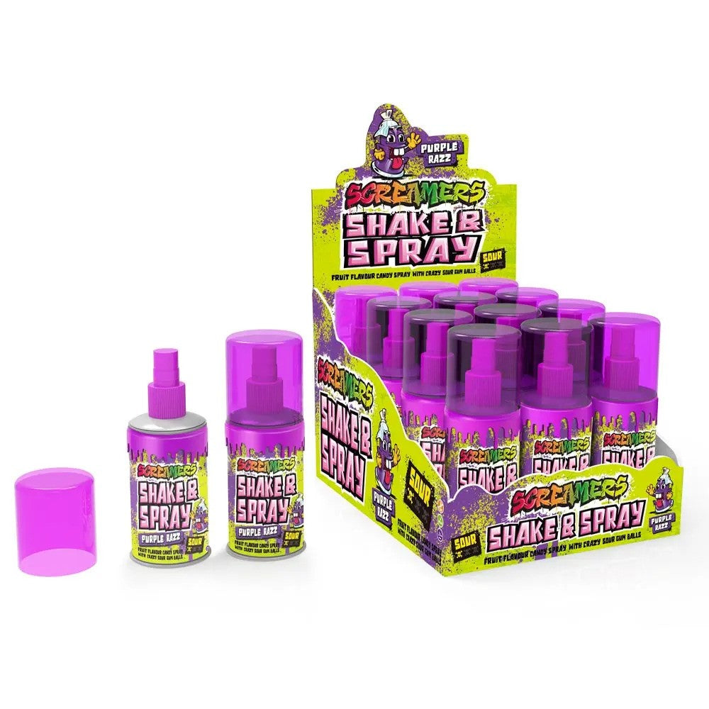 Screamers Shake & Spray Purple Razz 12x60g