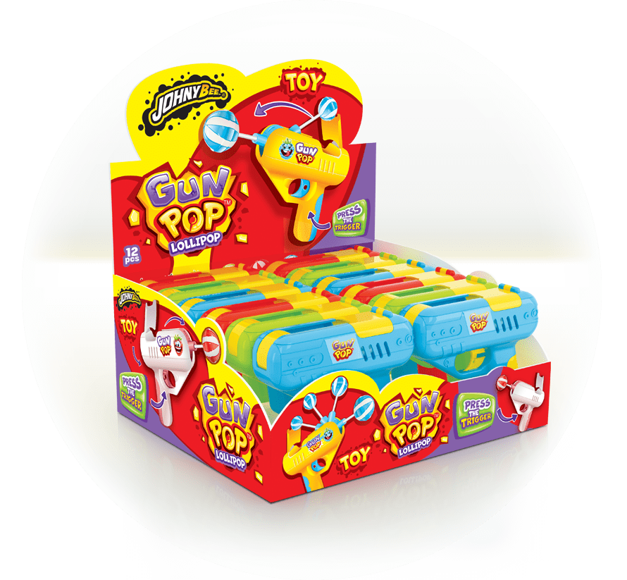 Johnny Bee Gun Pop Lollipop 12x10g