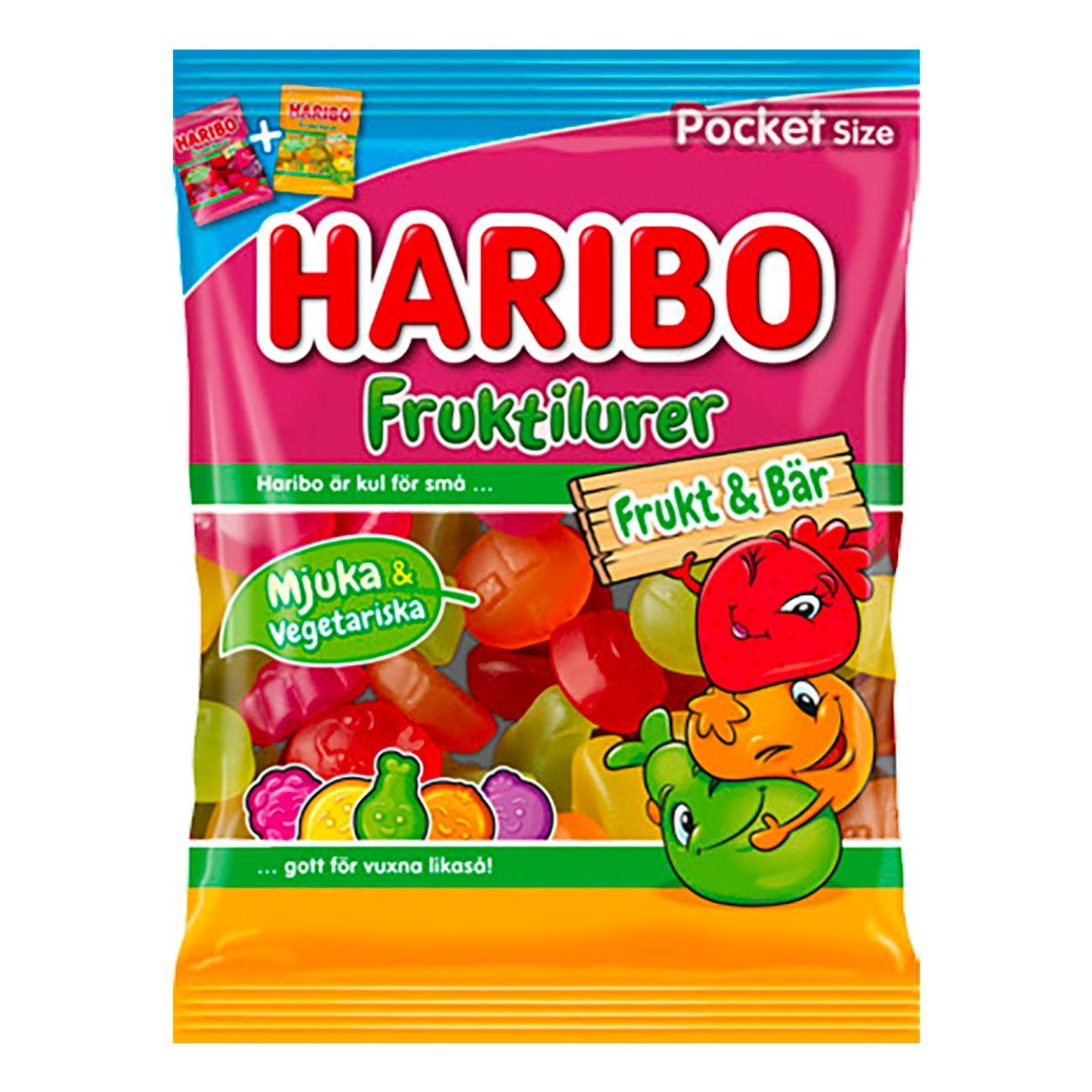 Haribo Fruktilurer Frukt & Bär 24x80g.