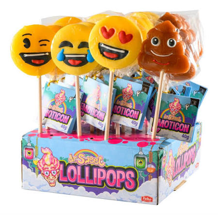 Felko Spiral Rainbow lollipop Emoji 18x100g