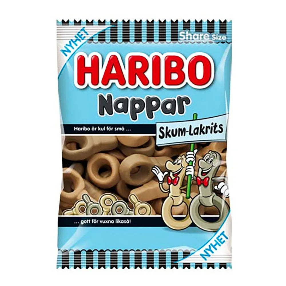 Haribo Nappar Skum-Lakrits 120g.